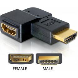 DeLOCK Adapter HDMI male <gt/> HDMI female 90° right HDMI 1.3 HDMI 1.3 Zwart kabeladapter/verloopstukje